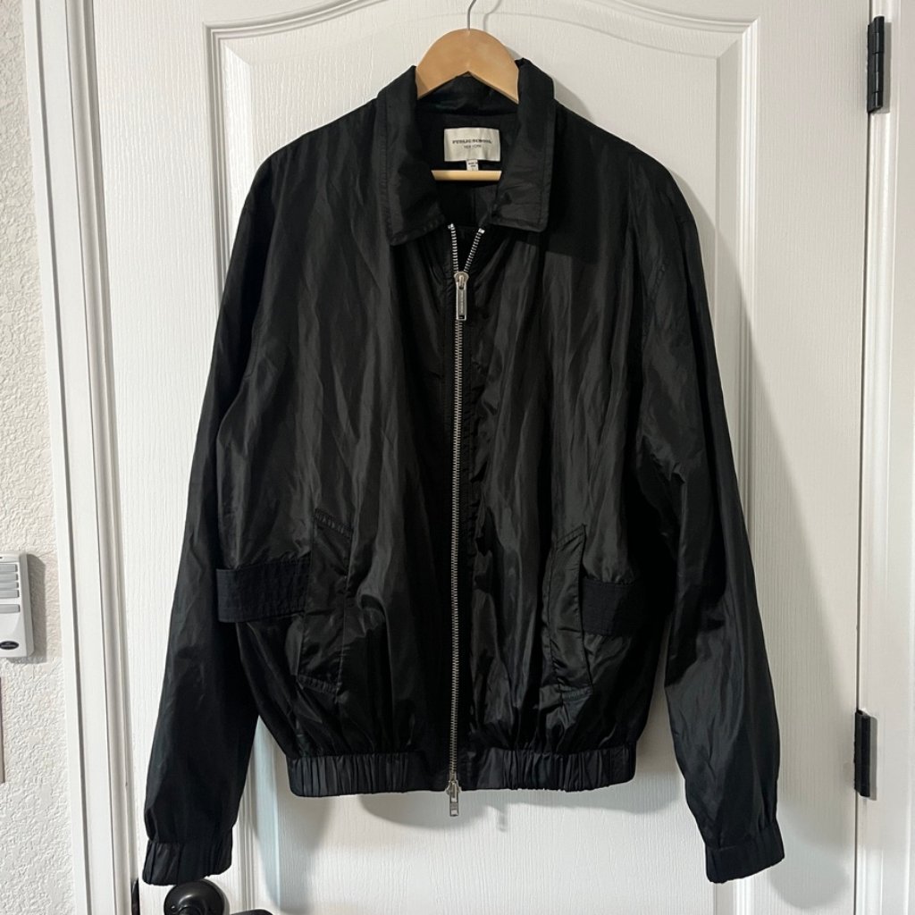 Public School Men's Leon Black Nylon Jacket Size Large Euc!